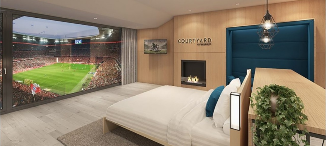 Já pensou em assistir um jogo de futebol no estádio deitado numa cama?