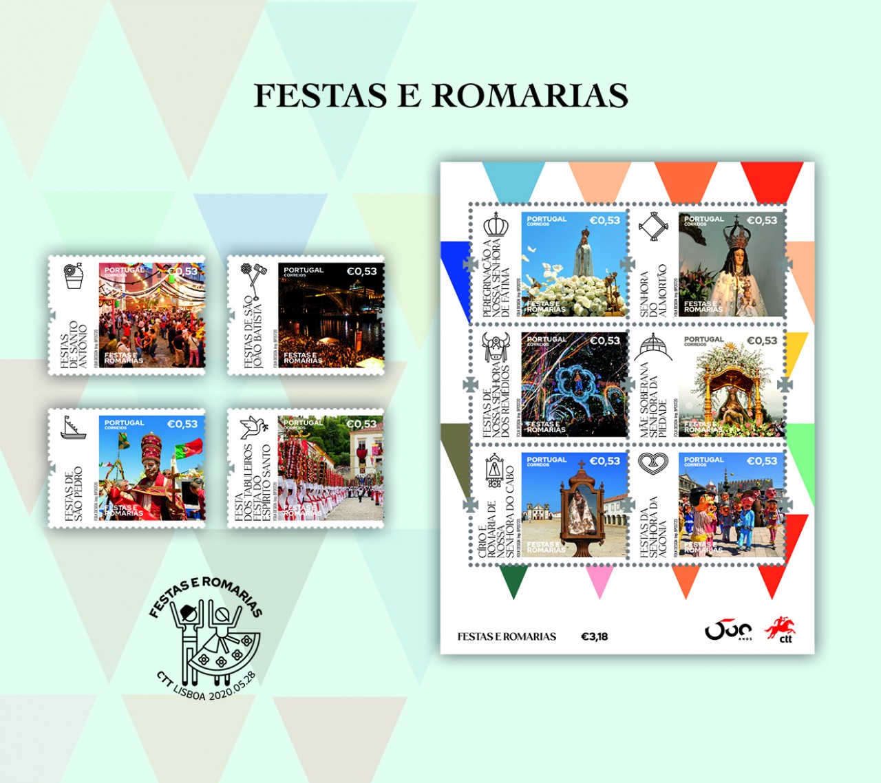 CTT apresentam livro e selos sobre festas e romarias em Portugal