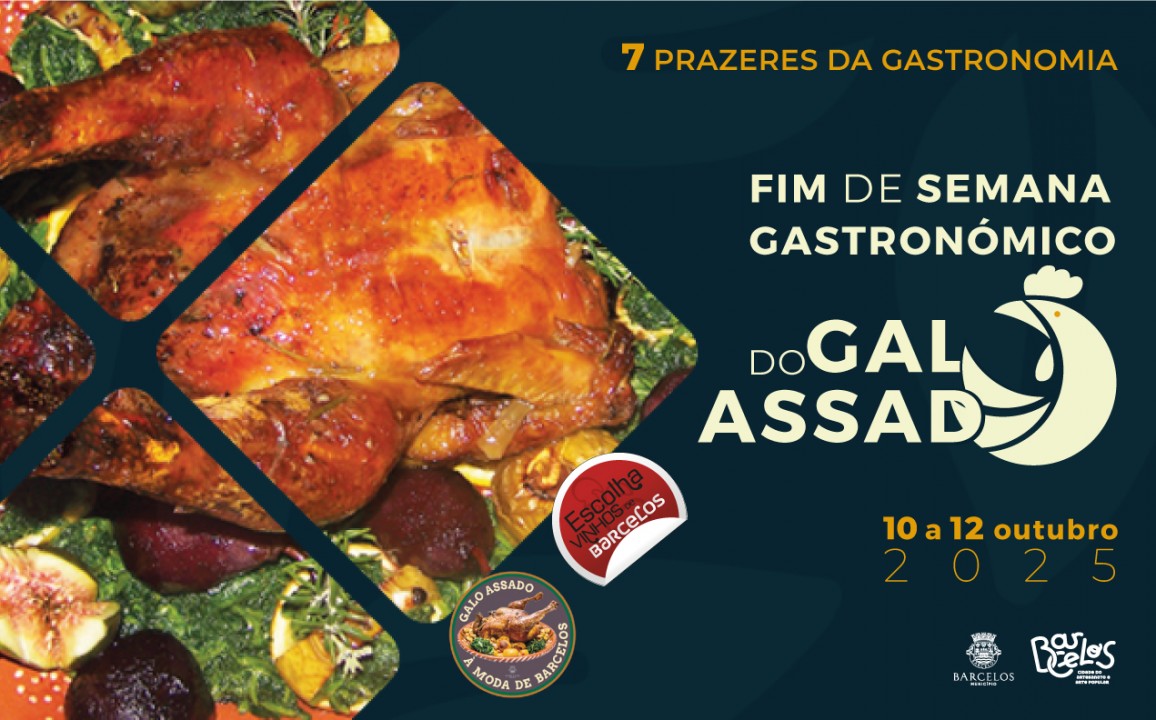 Galo Assado à mesa dos restaurantes de Barcelos