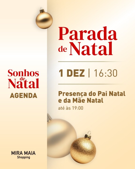 Parada de Natal no Mira Maia Shopping